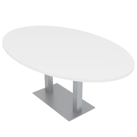 Skutchi Designs 45.25 in W, 71.5 in L, 29 in H, Engineered Wood Top, White HAR-OVL-46X72-DOU-XD09
